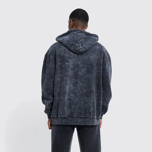 MOVA TEXTILES Acid Wash Sweats à capuche entièrement personnalisés avec fermeture éclair et lavage à l'acide pour hommes à prix causal Fabriqué au Pakistan - Product Image 4