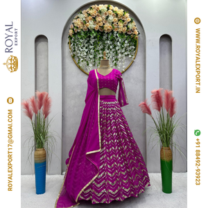 Nuevo diseñador Faux Georgette con hilo y secuencia Work Lehenga Choli Collection - Product Image 4