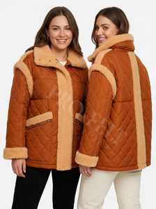 Vestes d'hiver matelassées de haute qualité à la vente chaude Doublure en fausse fourrure Chaude et rembourrée avec poches zippées Vêtements d'extérieur décontractés Vestes matelassées - Product Image 3