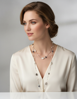 Collier tendance en argent sterling 925 avec perles naturelles, rutile, iolite et spinelle, idéal pour les mariages et les soirées