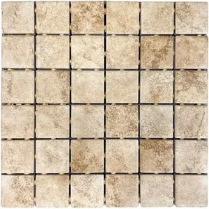 Chateau Cape Coast 2x2 porcelana esmaltada aspecto de piedra de nogal mosaico de suelo de pared de cerámica para suelo de exterior sala de estar ladrillo refractario - Product Image 1