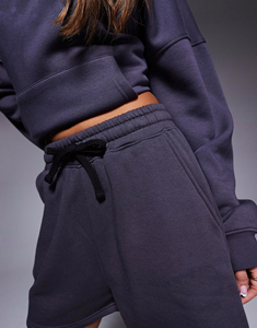 Sudaderas con capucha de alta calidad para mujer, conjunto corto cómodo de 2 piezas, nuevo estilo, patrón sólido, ropa informal para jóvenes - Product Image 4