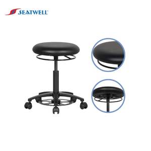 Height adjustable <b>industrial</b> style dental stool <b>chair</b> with wheels - Product Image 1