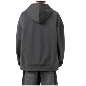 Sweatshirts à capuche à col roulé pour hommes en coton doux et confortable à manches longues avec cordon de serrage coupe ample sweatshirts à col roulé surdimensionnés à la mode décontractés solides pour hommes - Product Image 2