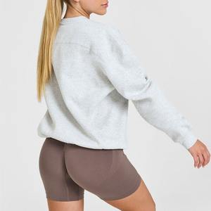 Sweat-shirt à col rond pour femme, sweat à capuche en polaire, vêtements de rue, manches longues, pull oversize pour femme - Product Image 4