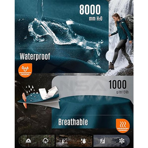 Veste Softshell Isolée Chaude pour Femmes Imperméable Coupe-Vent avec Doublure en Polaire et Capuche Amovible Cyan Foncé - Product Image 3