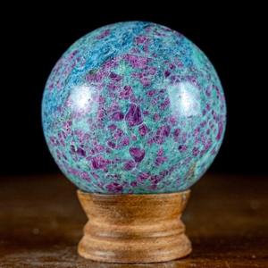 Wholesale Glowing Ruby Kyanite Sphere UV Reactive Polished Hand Carved Gemstone <b>Healing</b> Ruby Kyanite Ball Crystal for Decoration - Product Image 6