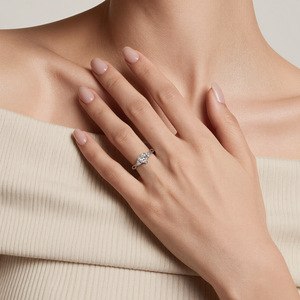 Jeulia Custom Infinity Twist Heart Diamond <b>Ring</b>-Rhodium Plated Fashion Engagement <b>Ring</b> - Product Image 5