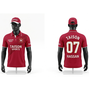 Camiseta de polo para hombre, poliéster piqué premium, color mostaza, panel negro con diseño de chevron, tela transpirable, logotipo personalizado con bordado y transferencia térmica. - Product Image 3