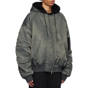 แจ็กเก็ตทรงพองสำหรับผู้ชายเสื้อโค้ทใส่สบายมีซิปสองชั้นแบบหนา - Product Image 4