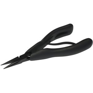 Alicates de Punta de Aguja de Precisión de Acero Inoxidable Lindstrom RX-7891, Mandíbula Dentada, Seguros para ESD, Mango Ergonómico de 6.24 Pulgadas, Color Negro - Product Image 1