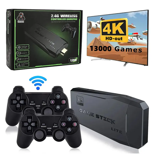 M8 4K Retro Game Stick - 64GB Handheld Console Preloaded with 20,000+ Games & Wireless Controller