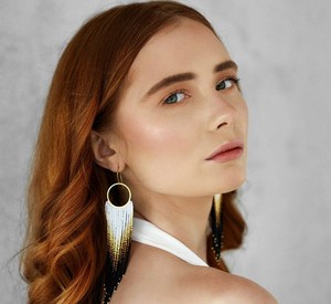 Luxury Quality <b>Emerald</b> Green Beaded Tassel Earrings - Product Image 2