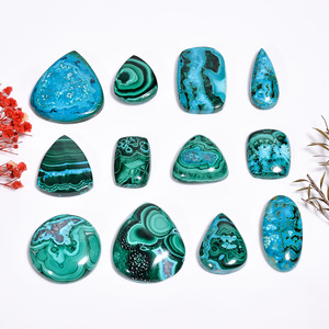 อัญมณีควอตซ์ธรรมชาติ100% อัญมณีทรงหลังเบี้ย chrysocolla Malachite ธรรมชาติสุดๆสำหรับทำเครื่องประดับขายส่งหลวม - Product Image 5