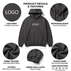 High Quality Personalized 100%Cotton Unisex Oversized Fit Custom Printed Breathable Knitted Fabric Winter Wholesale Hoodies - Product Image 4