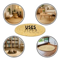 Tapis en jute tressé fait main LMC GLOBAL, rond, naturel, écologique, durable, pour la maison, personnalisable, prêt à l'exportation