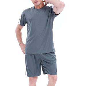 ชุดวอร์มสีล้วนแบบลำลองของผู้ชายชุดวอร์มผ้าฝ้ายโพลีเอสเตอร์มีกระเป๋าและโลโก้แบบ2025 - Product Image 2