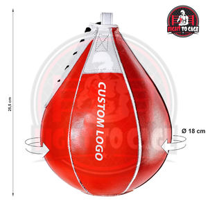Ballon de vitesse de boxe en cuir PU, rouge et blanc, logo personnalisé, service OEM, meilleure qualité, sac de frappe en tissu Oxford résistant - Product Image 2