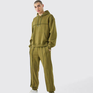 Ensembles de survêtements pour hommes 100 % coton personnalisés, respirants, écologiques, en molleton, imprimés en sérigraphie, appliqués, vêtements de sport d'hiver - Product Image 1