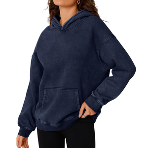 Sudaderas al por mayor para mujer, estilo casual urbano, con hombros caídos, transpirables, ecológicas, de punto para mujer - Product Image 3