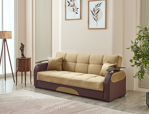 Elegante y cómodo sofá cama de tela de terciopelo relleno de esponja duradero reclinable para sala de estar uso en el sótano apartamento extensible - Product Image 2