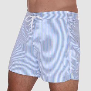 กางเกงขาสั้นลำลองผู้ชาย 5 นิ้ว ผ้าฝรั่งเศสเทอร์รี่ลายทางสั่งทำพิเศษ ระบายอากาศได้ดี ผ้าฝ้ายเนื้อนุ่ม ไม่ยับ สไตล์สตรีทแวร์ - Product Image 3