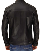 ESPRIT – Blouson Homme Slim Fit Respirant Imperméable Coupe-Vent Style Urbain avec Fermeture Éclair YKK et Col Montant Teint Uni en Cuir Véritable