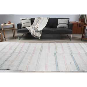 พรมวินเทจขนาดใหญ่ 4.7x11.2 ฟุต (143x340 ซม.) พรมตุรกีลายจุดสีขาว - Product Image 4