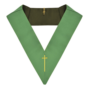 Collar de bordado a máquina de cinta verde Regalia masónica de calidad superior con MOQ bajo y servicio OEM - Product Image 4