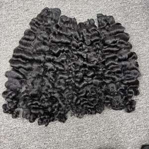 Vente en gros de cheveux humains bruts bouclés birmans dans la trame de sources de la plus haute qualité - Product Image 3