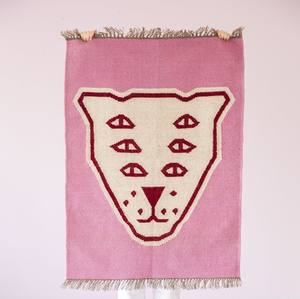 Alfombra de área marroquí, hecha a mano, Premium, sencilla y moderna, vintage, marroquí con espalda y color rojo - Product Image 6