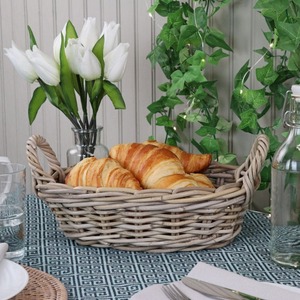 Rattan Oval Wicker Storage <b>Basket</b> <b>Tray</b> Handmade Storage <b>Baskets</b> Natural Rattan Modern Multifunction Made in Viet Nam - Product Image 3