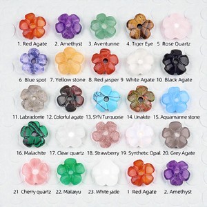 Perles de pendentif florales en quartz clair en gros, composants de pierres précieuses percés au centre pour la fabrication de bijoux DIY - Product Image 5