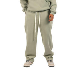 Pantalon de survêtement unisexe en toile surdimensionné, taille mi-haute, pour pantalon de jogging empilé, pantalon décontracté d'hiver pour homme - Product Image 1