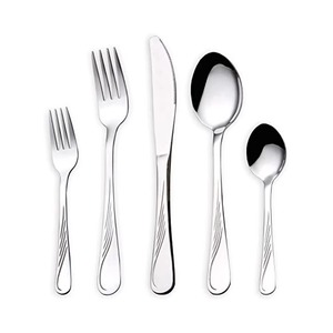 เครื่องใช้บนโต๊ะอาหารสแตนเลสสตีลเหมาะสำหรับโต๊ะในครัวคาเฟ่ในบ้านช้อนส้อมชุบสีเงินชุดที่จับหนัก4ชิ้น - Product Image 4