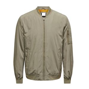 Blouson aviateur en nylon personnalisé chaud d'hiver pour hommes col montant poche à fermeture éclair couleur unie à la mode comprend des étiquettes de logo brodées - Product Image 4