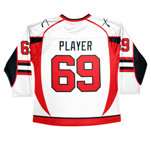 Jerseys de hockey sobre hielo de sarga de aparejos de diseño personalizado OEM con nombres y números de jugadores personalizados, jerseys directos de fábrica a bajo precio - Product Image 4