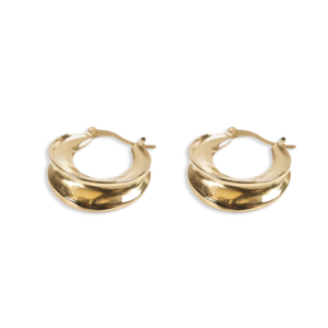 CUCOCUCA YXQ E34 ต่างหูห่วงสีทองสแตนเลสชุบทอง ดีไซน์หรูหรา ทรงเสน่ห์เหนือกาลเวลา เหมาะสำหรับทุกโอกาส จัดส่งภายใน 48 ชั่วโมงในยุโรป - Product Image 1