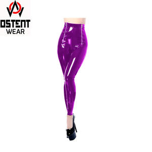 Short en cuir sur mesure pour hommes et femmes dernier style fermeture éclair couleur violette short au genou pour hommes et femmes - Product Image 6