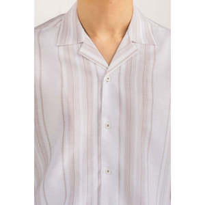 Camisas Casuales para Hombre, Doble Botonadura, 100% Algodón Popelina, Diseño a Rayas, Técnica de Teñido Liso, Suministro ODM - Product Image 5