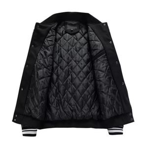 Chaqueta universitaria de alta calidad para hombre, chaquetas de béisbol Unisex en blanco con retazos de PU personalizadas para primavera - Product Image 2