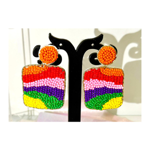 Pendientes de aro de cuentas coloridos de estilo romántico de la mejor calidad del fabricante directo para aniversario compromiso boda-¡Compre ahora! - Product Image 5