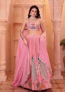 Exquisita ropa tradicional india y pakistaní Boda de lujo Lehenga Choli para novias Damas DE HONOR Celebraciones festivas - Product Image 6
