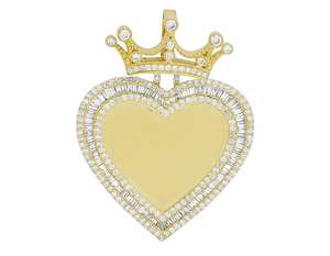 Colgante de Corazón con Incrustaciones de Diamantes en Acabado Dorado, 25 Quilates, Piedras de Moissanita VVS1, Plata de Ley, Joyería Hip Hop de Lujo, Amuleto Brillante - Product Image 3