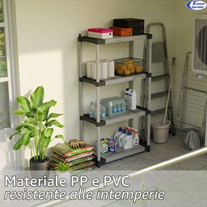 Scaffale a 3 Ripiani in Resina PVC e PP, Capacità di Carico 80kg, 80x40x85cm - Product Image 2