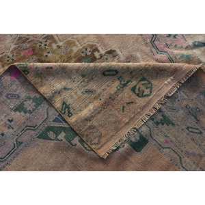 4ft วินเทจ7in x 12ft พรม9in ตุรกีทอสีเบจสีเขียวแบนลายปะต่อแบบคลาสสิกยางขนสัตว์สำหรับตกแต่งห้องนั่งเล่น - Product Image 2