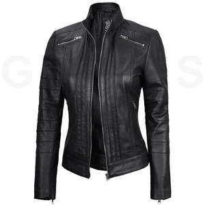 Personalizado cómodo guantes Ciudad Mujer chaqueta de cuero genuino Premium hecho a mano transpirable nuevo diseño señoras accesorio de moda - Product Image 5