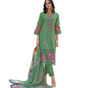 Juego Kurti de trabajo de hilo de algodón puro de último diseñador de Fab Zone - Product Image 1