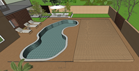Elektrische Schiebe-Poolabdeckung aus Holz, korrosionsbeständige Pool-Deckplattform für Garten, Dachterrasse, Schwimmbad, Sicherheit und platzsparend