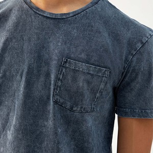 T-shirt épais en éponge française de haute qualité pour hommes 300gsm Sun Faded Acid Washed Boxy Loose Fit 100% Cotton T-Shirt pour hommes - Product Image 3
